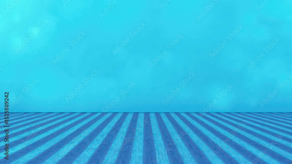 Poster a refreshing blue scene simple backdrop with linear patterned floor for clean and minimalist present