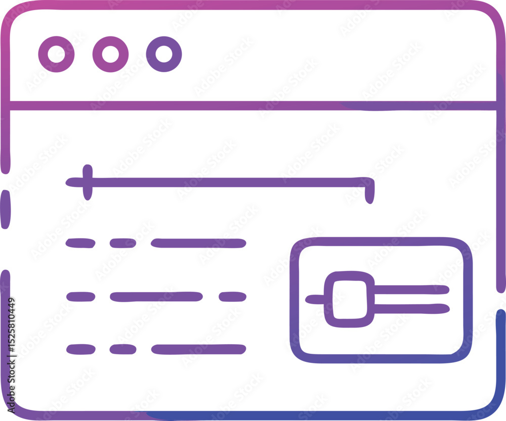 Poster digital interface design icon with gradient color on a transparent background
