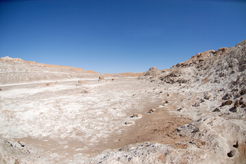 San Pedro de Atacama, Chile. Rock formations in the Valley of the Moon, located in the Atacama...