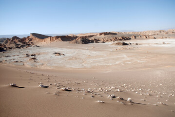 San Pedro de Atacama, Chile. Rock formations in the Valley of the Moon, located in the Atacama...