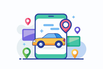 ride hailing app car icon