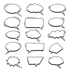 Obraz premium Collection of Hand Drawn Speech Bubbles and Thought Bubbles for Comics and Design Projects
