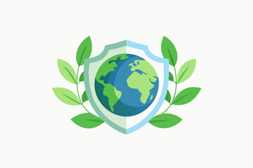 earth icon protective shield symbol