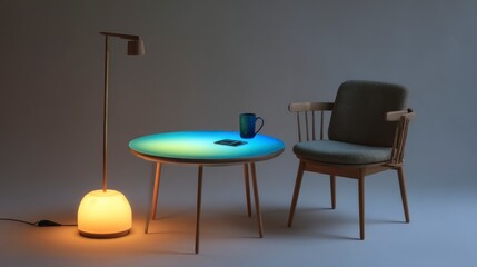 Modern colorful table and chair
