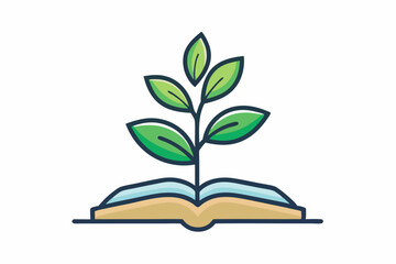 seedling growing from open book eco