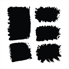 Abstract Black Brush Strokes Set: Rough Edges for Design, ai generated