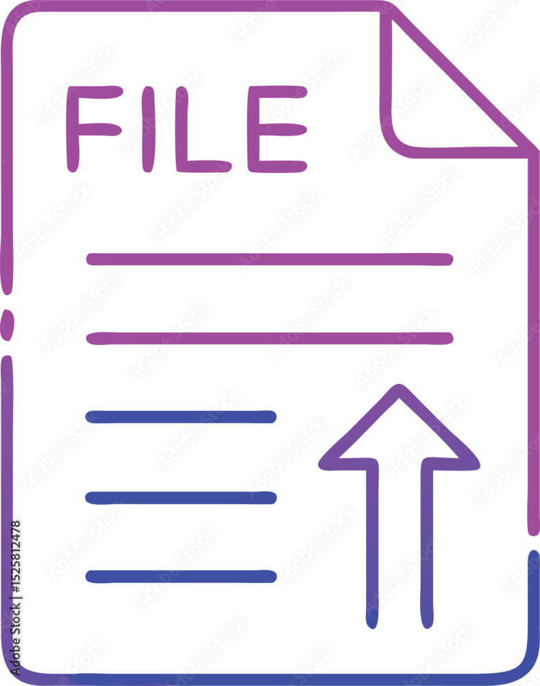 Poster file upload icon with gradient neon colors suitable for digital concepts
