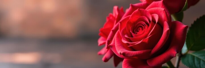 Lifelike fake red rose bouquet, vibrant colors , product photography, details