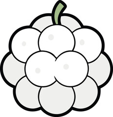 White Berry Cluster Icon on White Background – Black Minimalist Design