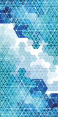 Fotobehang 青　テクノロジー　デジタル　模様　背景 © J BOY