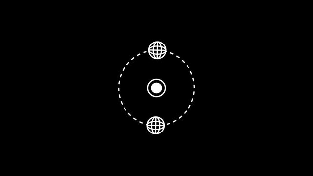 The earth revolves around the sun, Orbiting the planet's stars.cyclic animation of the earth rotating around its axis. change of seasons. winter Ecological planet Circle of life. Looped 4k video