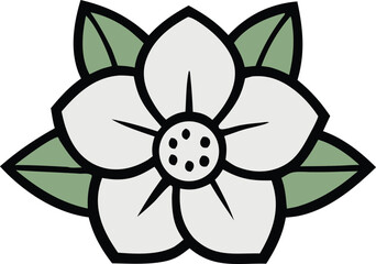 Hellebore Christmas Rose Flower Icon on White Background – Stock Vector and Photo