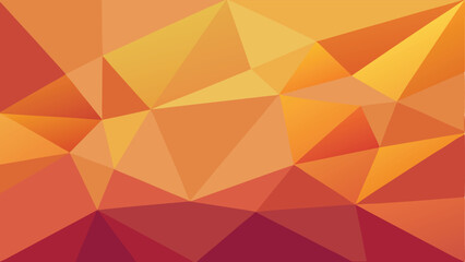 Obraz premium Abstract geometric polygonal background in shades of orange and red with transparency