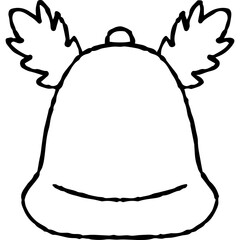 Bell with Deer Antlers doodle

