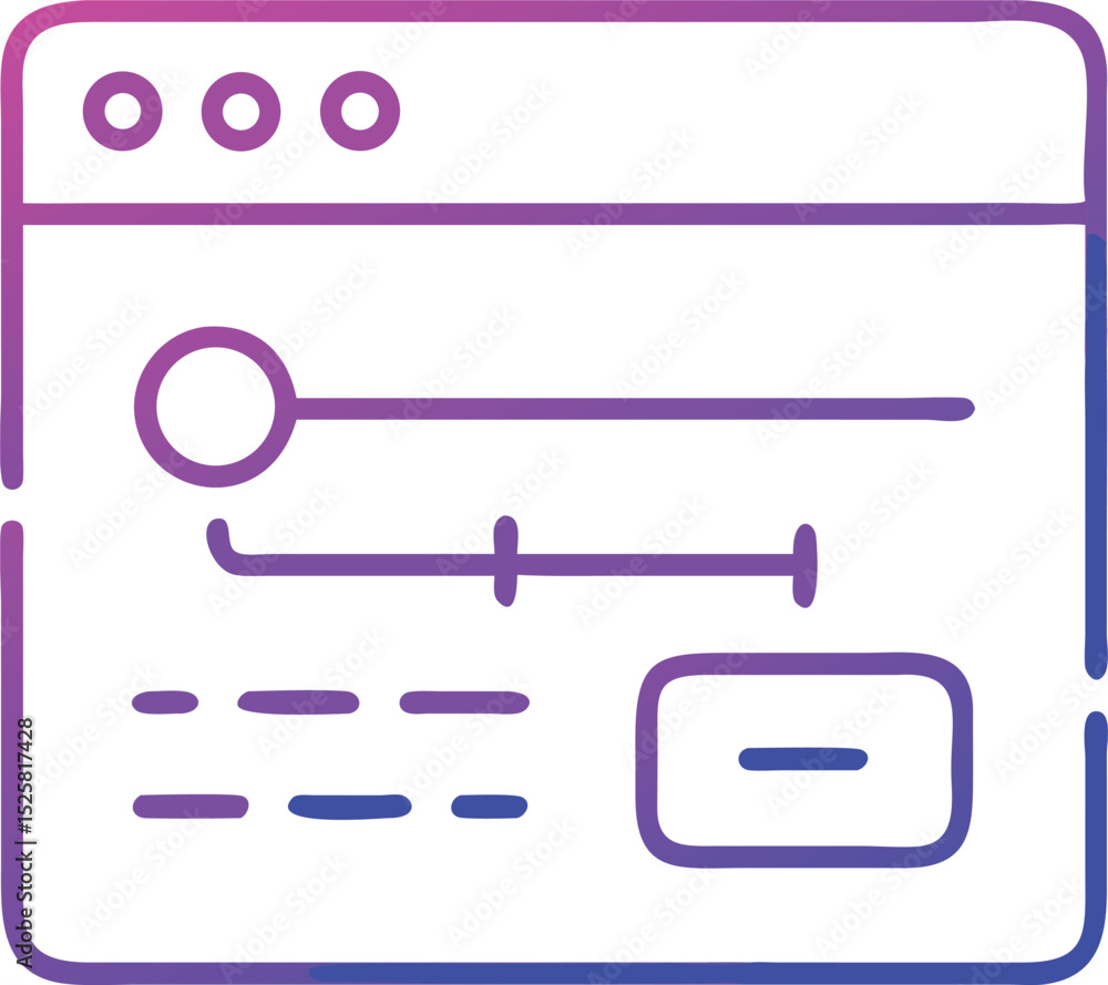 Poster gradient web interface element with sliders and control features in modern style