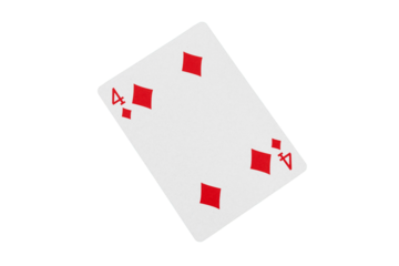 Four of Diamonds Playing Card on Green Table