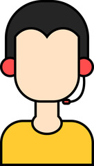 Call Center Avatars Icon Element Set