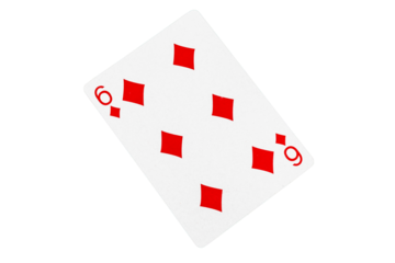 Six of Diamonds Card on Casino Felt Background