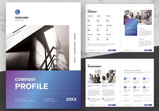 Gradient Purple And Blue Company Profile