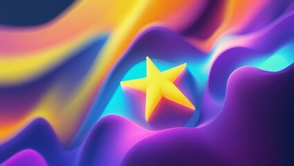 Obraz premium Abstract colorful wave background with star
