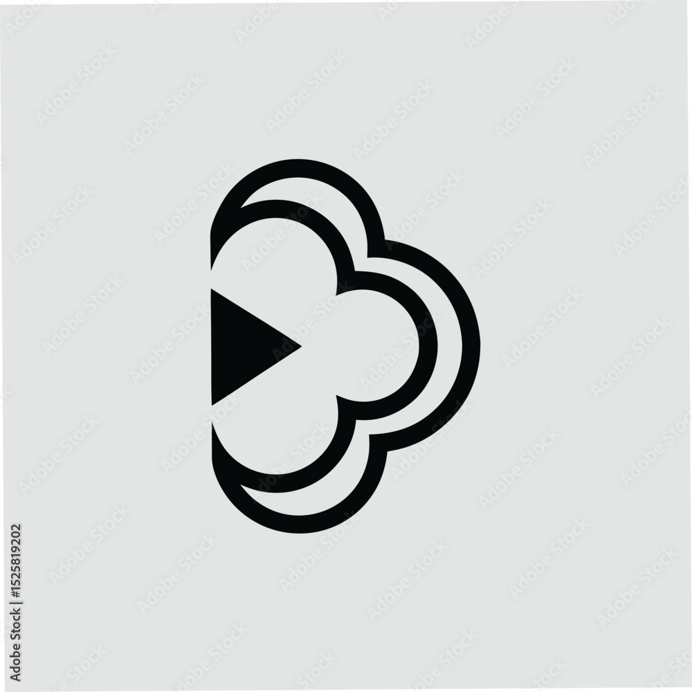 Poster abstract cloud shape with triangle arrow design on a transparent background