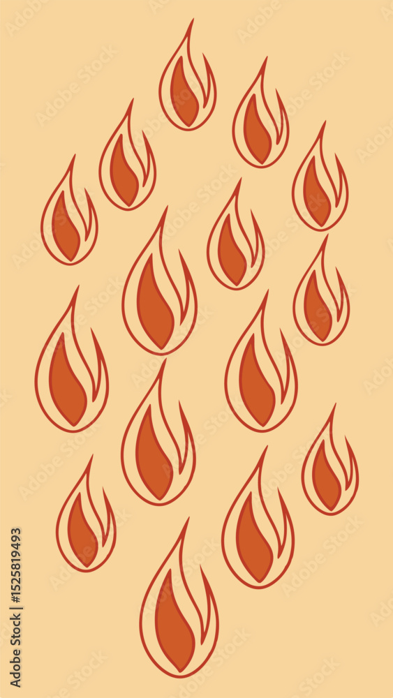 Aufkleber abstract flame arrangement design element with orange and brown color scheme