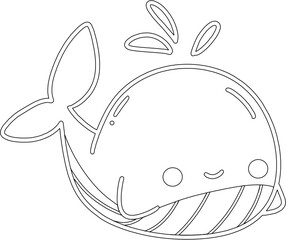 Cute Whale Vector Illustration