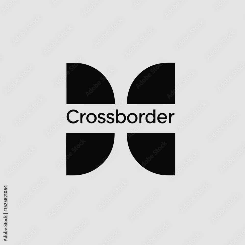 Poster minimalist crossborder logo design with abstract shapes and clean typography