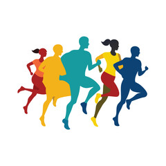 running group people icon silhouette icons