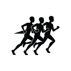 running group people icon silhouette, vector icons 