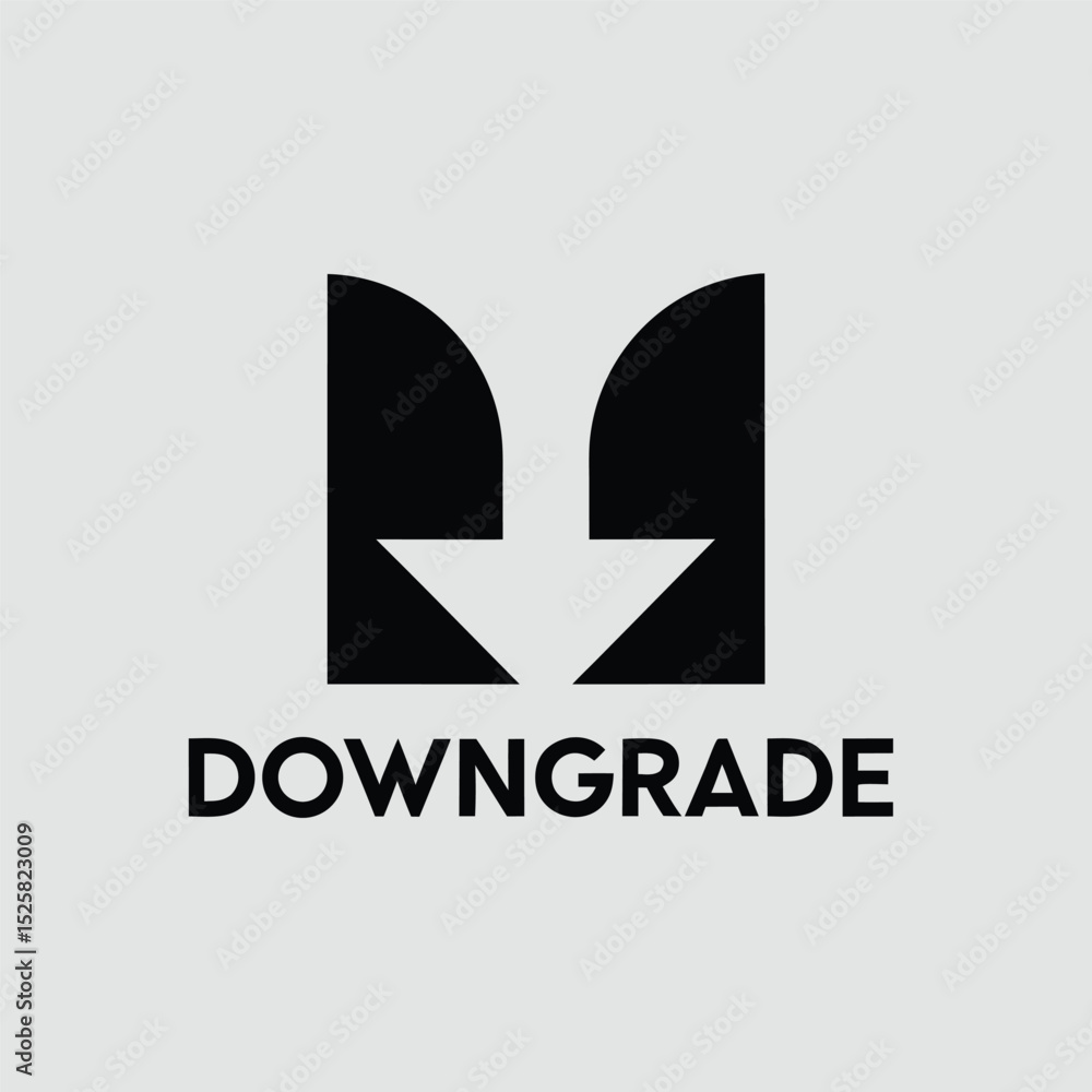 Poster modern downgrade icon with arrow and text graphic design element