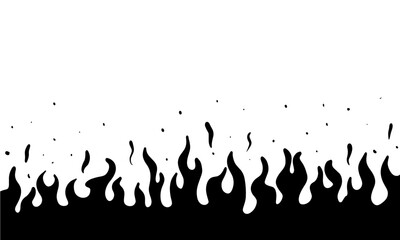 Black silhouette of flames background vector illustration