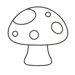 simple mushroom vector illustrations. draw. outline