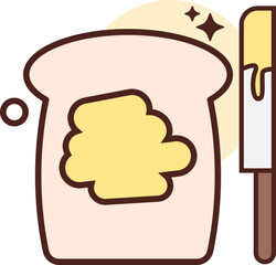 Toast Bread Icon Element