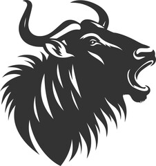 Wild animal vector silhouette of a wildebeest