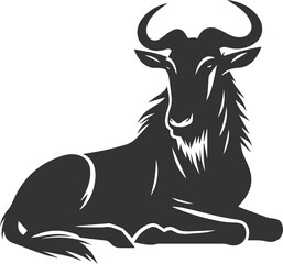 Wild animal vector silhouette of a wildebeest