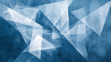 Abstract geometric shapes in shades of blue and white