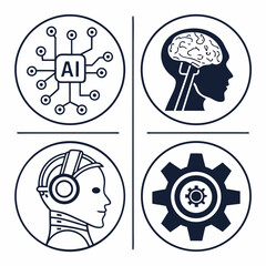 ai brain robot head gear neural