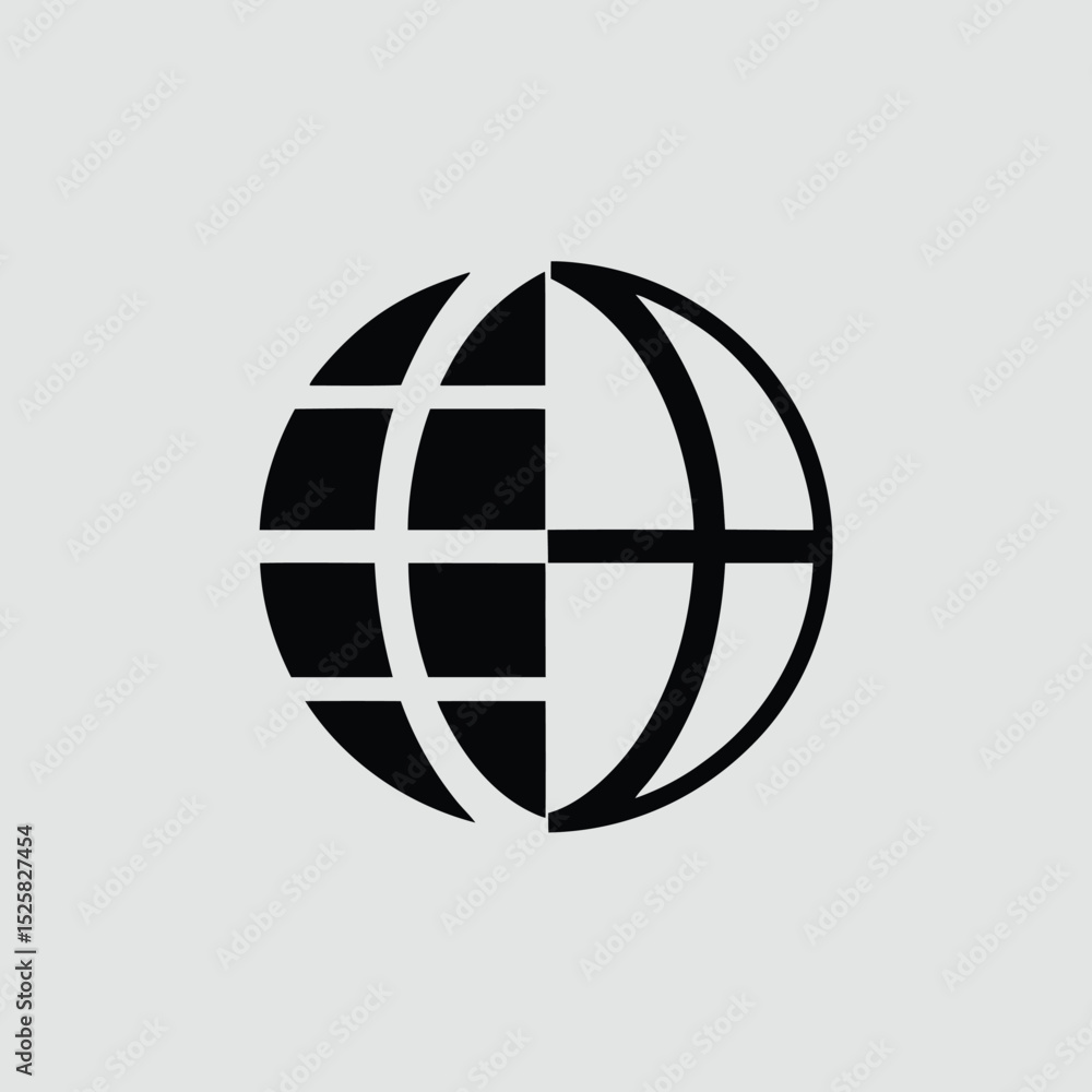 Poster simple geometric globe icon with transparency perfect for global communication and design