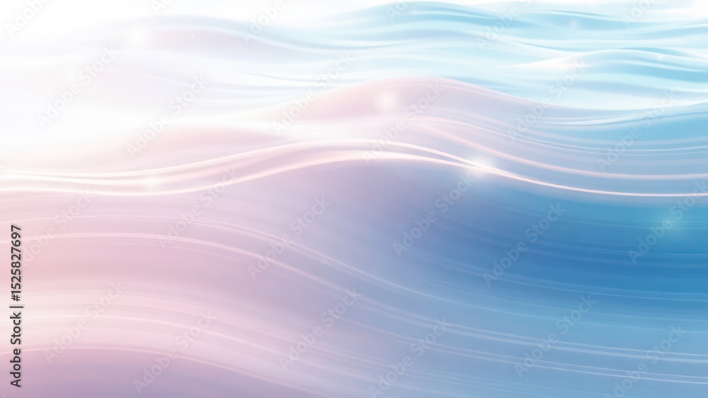 Poster abstract pastel gradient curves with soft flowing lines and subtle shimmering highlights create a dr
