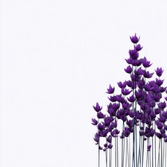 Obraz premium A cluster of purple flowers against a white background