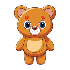 Fototapeta premium Adorable cartoon brown teddy bear illustration