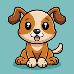 Fototapeta premium Adorable cartoon puppy dog, isolated, transparent background