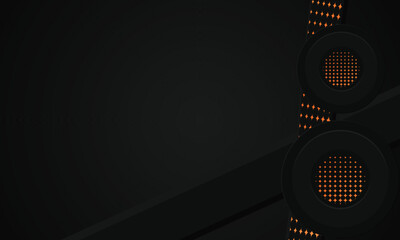 Abstract dark wallpaper background with gradient orange shape element design