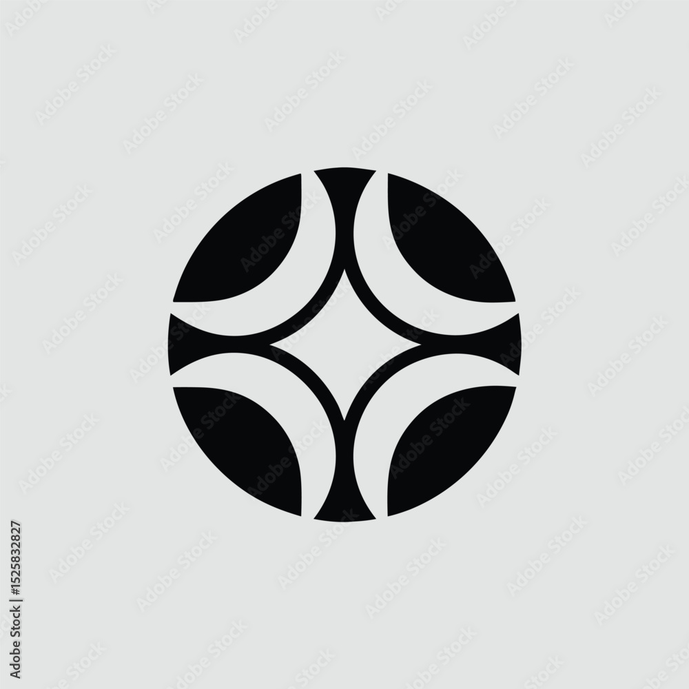 Poster modern abstract geometric design featuring circular and curved shapes in minimalist style