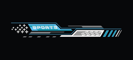 Sports racing stripes sticker modification body vinyl decal vector