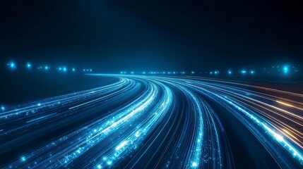 Abstract highway at night with streaks of light
