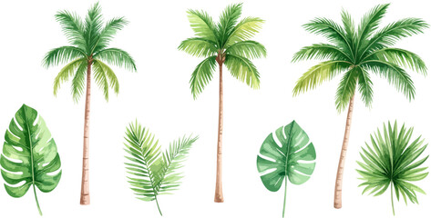 Green leaves and pink floral vector pattern with flowers