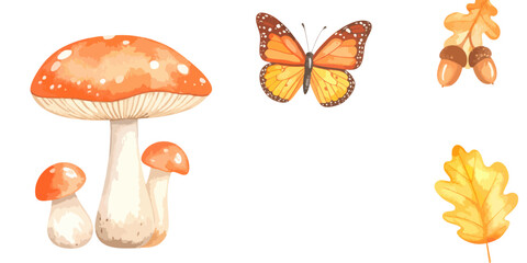 Fototapeta premium Bright red mushroom isolated on white background