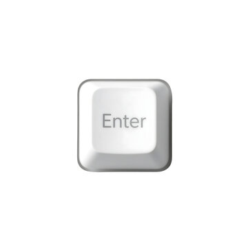 Only the Enter key on a white base, visibly pushed down as if it leads 